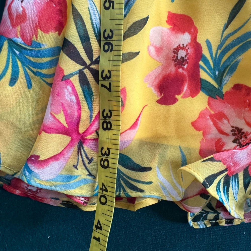 Lulu's Tropic Wonder Yellow Floral Midi Dress Womens Size Large - Picture 13 of 16